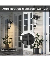 Flynama 1-Light Dusk to Dawn Outdoor Hardwired Wall Lantern Sconce with No Bulbs Included