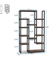 Tribesigns 12-Shelf Display Shelves Book Storage Organizer Set of 2,6-Tier Bookshelf 70.9 inch Tall Bookcase