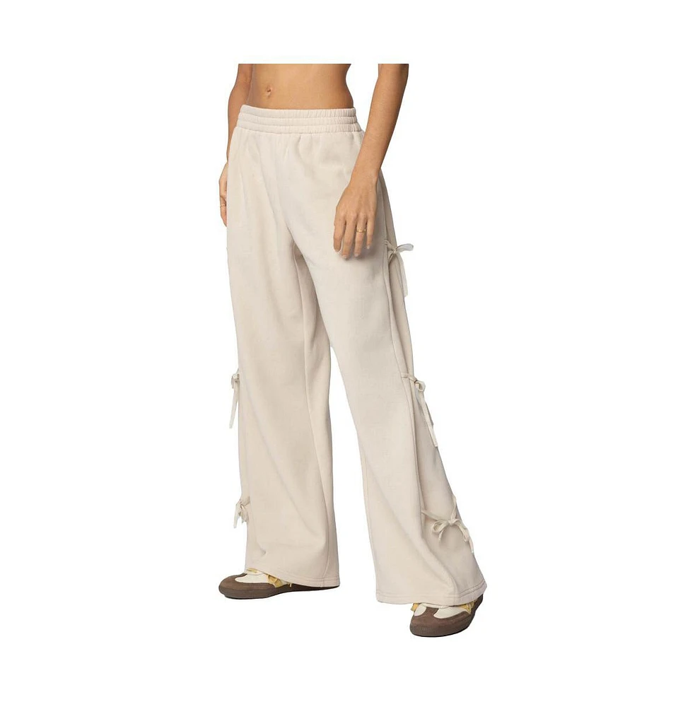 Edikted Women's Claudette Baggy Ribbon Sweatpants