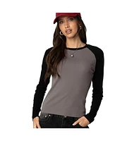 Edikted Women's Tommi Raglan Long Sleeve T Shirt