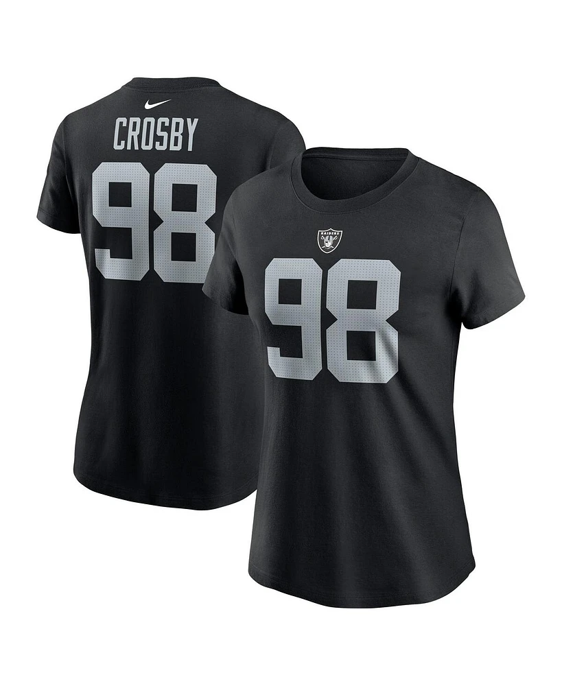 Nike Women's Maxx Crosby Black Las Vegas Raiders Player Name Number T-Shirt