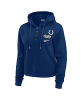 Wear by Erin Andrews Women's Royal Indianapolis Colts Waffle-Knit Pullover Hoodie