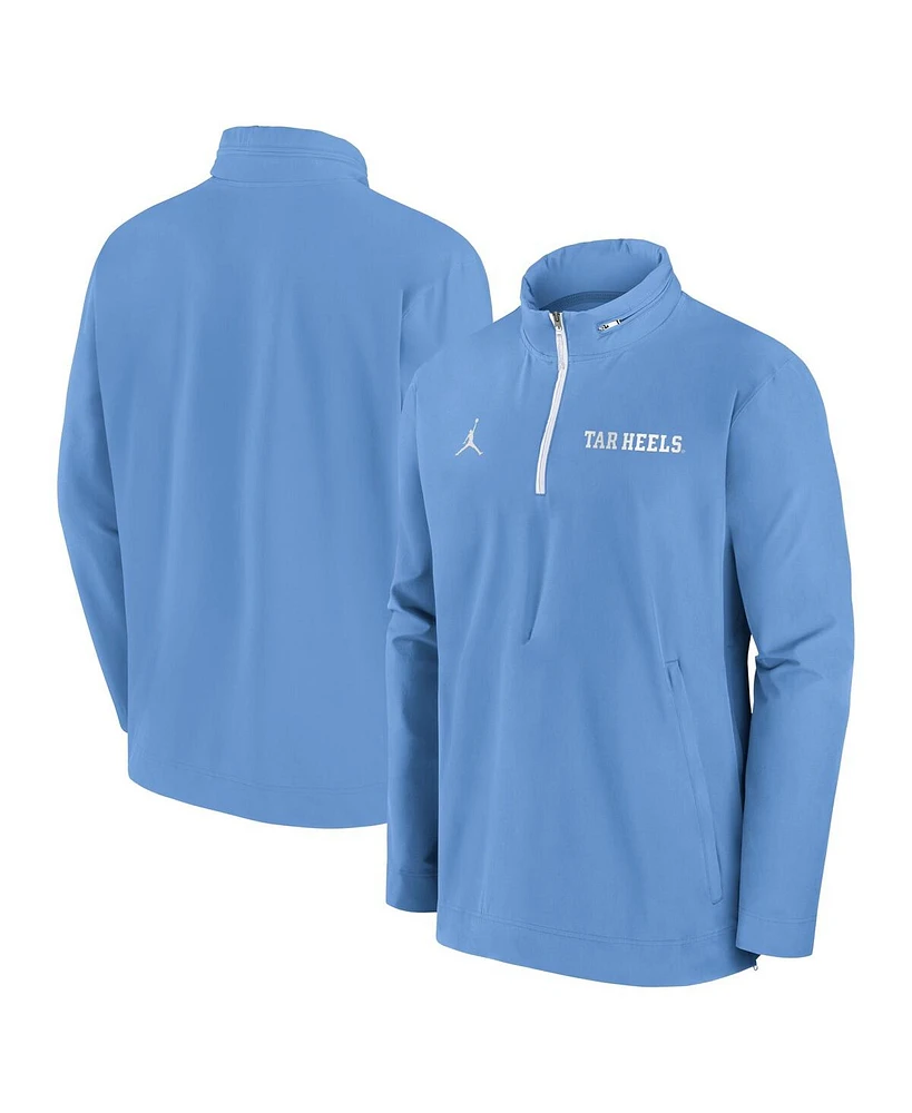 Jordan Men's Carolina Blue North Tar Heels Sideline Coaches Quarter-Zip Jacket