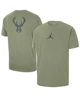 Jordan Men's Green Milwaukee Bucks Statement Edition Jumpman Flight Heavyweight T-Shirt