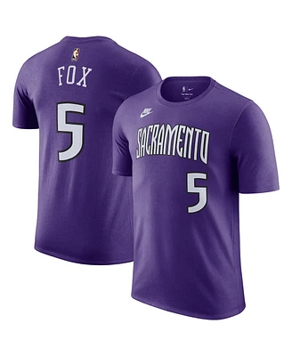 Nike Men's De'Aaron Fox Purple Sacramento Kings Classic Edition Name Number T-Shirt