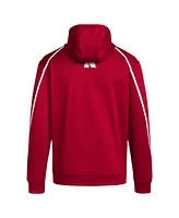 Adidas Men's Scarlet Nebraska Huskers 2024 Sideline Travel Pullover Hoodie