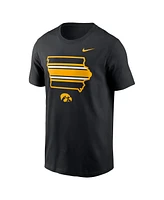 Nike Men's Black Iowa Hawkeyes Campus State Shape T-Shirt