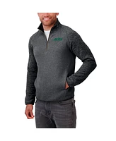 Fanatics Men's Black New York Jets Tonal Raglan Quarter-Zip Top