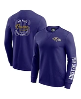 Fanatics Men's Purple Baltimore Ravens Washed Waffle-Knit Long Sleeve T-Shirt