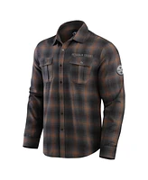 Fanatics Men's Charcoal Pittsburgh Steelers Classic Flannel Long Sleeve Button-Up Shirt