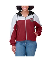 Wear by Erin Andrews Women's Garnet South Carolina Gamecocks Color-Block Full-Zip Hoodie