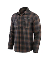 Fanatics Men's Tan/Charcoal Detroit Tigers Classic Flannel Long Sleeve Button-Up Shirt