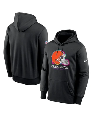 Nike Men's Black Cleveland Browns 2024 Nfl Crucial Catch Performance Fleece Pullover Hoodie