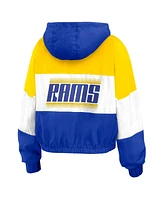 Wear by Erin Andrews Women's Royal Los Angeles Rams Color Block Full-zip Windbreaker Jacket