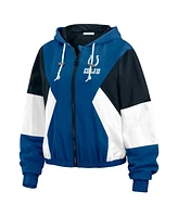 Wear by Erin Andrews Women's Blue Indianapolis Colts Color Block Full-zip Windbreaker Jacket