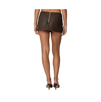 Edikted Women's Stormi Faux Leather Mini Skort