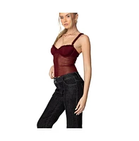 Edikted Women's Mercy Sheer Mesh Bra Top