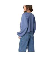 Edikted Womens Sammi Puff Sleeve Knit Cardigan