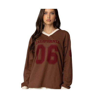 Edikted Womens 06 Oversized Long Sleeve T Shirt