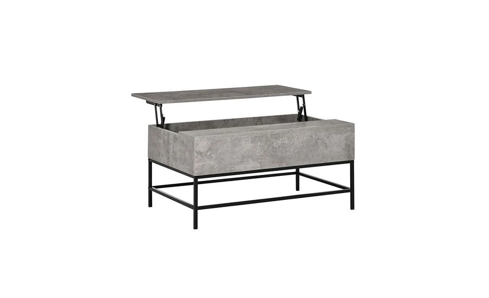 Slickblue Top Coffee Table with Modern Design, Grey Finish