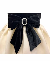 Blueberi Boulevard Baby Girls Bow-Front Black White Special Occasion Dress