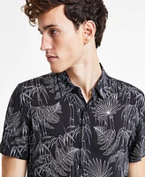 Guess Men's Jungle Snake Printed Short-Sleeve Shirt