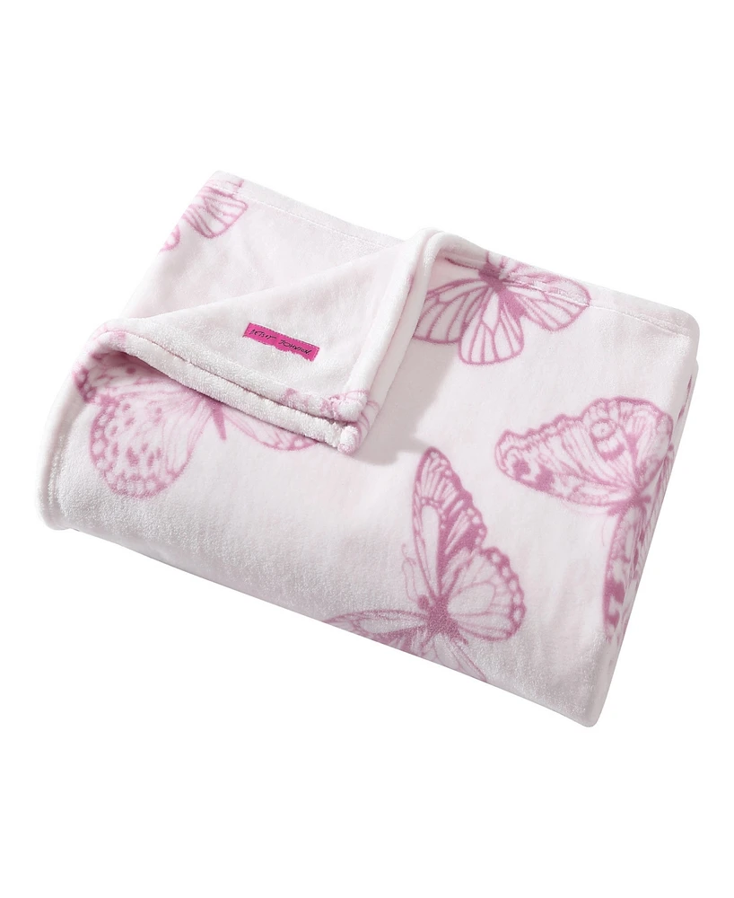 Betsey Johnson Malachite Butterfly Ultra Soft Plush Fleece Blanket