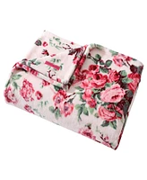 Betsey Johnson Classic Floral Ultra Soft Plush Fleece Throw, 70" X 50"