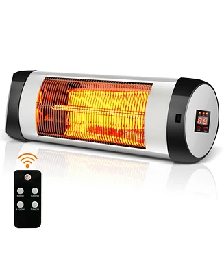 Gymax Wall-Mounted Electric Heater Patio Infrared Heater W/ Remote Control