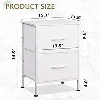 Wlive Nightstand with 2 Drawers Bedside Furniture Night Stand Small Dresser for Bedroom College Dorm End Table Fabric Bins Dormitory