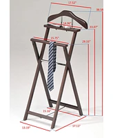 Kings Brand Furniture Oliver Foldable Wood Valet Stand