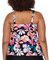 Raisins Curve Trendy Plus Rimini Printed Tankini Top