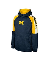 Colosseum Big Boys and Girls Navy Michigan Wolverines Pullover Hoodie