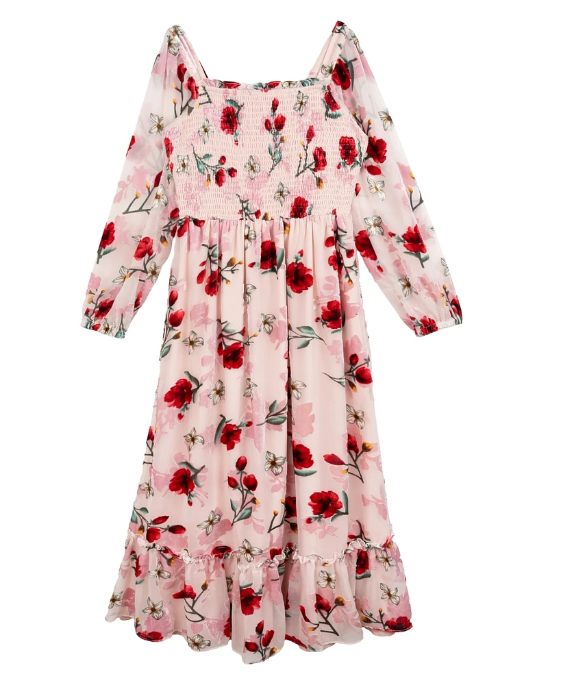 Rare Editions Big Girls Searington Road Floral Print Maxi Dress