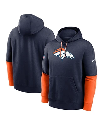 Nike Men's Navy Denver Broncos 2024 Sideline Club Pullover Hoodie