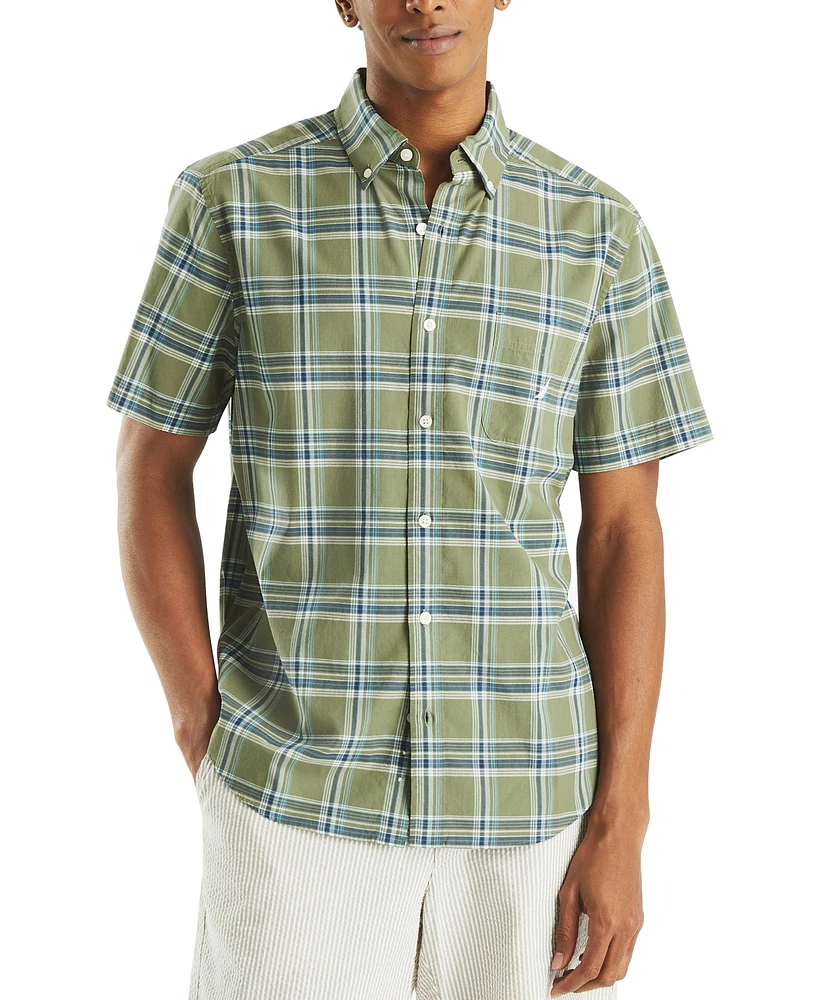 Nautica Men's Plaid Short-Sleeve Button-Down Shirt