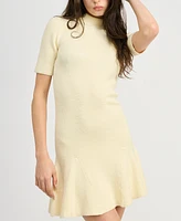 En Saison Women's Sanam Mock-Neck Mini Sweater Dress