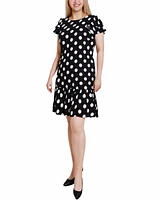 Ny Collection Women's Double Layer Flutter Sleeve Dress
