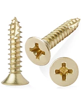 Cauldham Bright Brass Wood Screws #9 x 1 Inch for Door Hinges - 25 pack