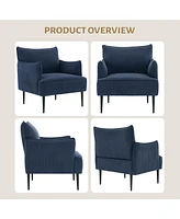 gaomon Modern Accent Chair, Corduroy Chair for Living Room, Comfortable Armchair Bedroom, Reading, Waiting Rooms, and Office Study