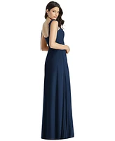 Dessy Collection Plus Tie-Shoulder Chiffon Maxi Dress with Front Slit