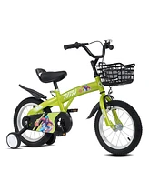 Streamdale Furniture 18 inch sporty kids bike with training wheels and stand Adjustable saddle Suitable for aged 5-10 years tall Height 39-49 inches