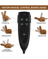 Brown Leatheraire Dual Motor Infinite Position Up to 350 Lbs Power Lift Recliner Chair with Power-Remote, Heat Massage and Heavy Duty Motion Mechanism