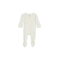 Cotton On Baby Boys Organic Pointelle Zip All One Romper