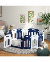 Streamdale Furniture Baby Playpen, 14 Panels Sturdy Safety Play Yard for Babies and Toddlers, 57" x 57" Foldable Baby Playard, Indoor Outdoor Kids Act