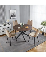 Streamdale Furniture 47.2Inch Round Dinning Table,Office Table,Coffee Table,120X120X75CM,Cross Leg