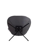 360° Swivel Accent Chair, Modern Chenille Lounge Chair with Faux Leather and Black Metal Base Frame, Comfortable Reading Chair for Small Spaces