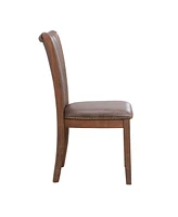 Wooden Dining Chairs Set of 2, Modern Fabric Upholstered Kitchen Side Chairs,Mid Century Modern Kitchen Chairs with Open Back Farmhouse Wooden Side Ch