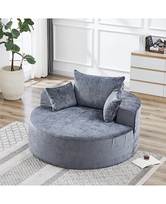 Streamdale Furniture 55''L Chenille Sponge single sofa,No Assembly Required,Fluffy Modern Sleeper Chair for Living room, Bedroom, Lounge and Projectio