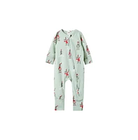 Cotton On Baby Boys The Billie Long Sleeve Zip Romper License